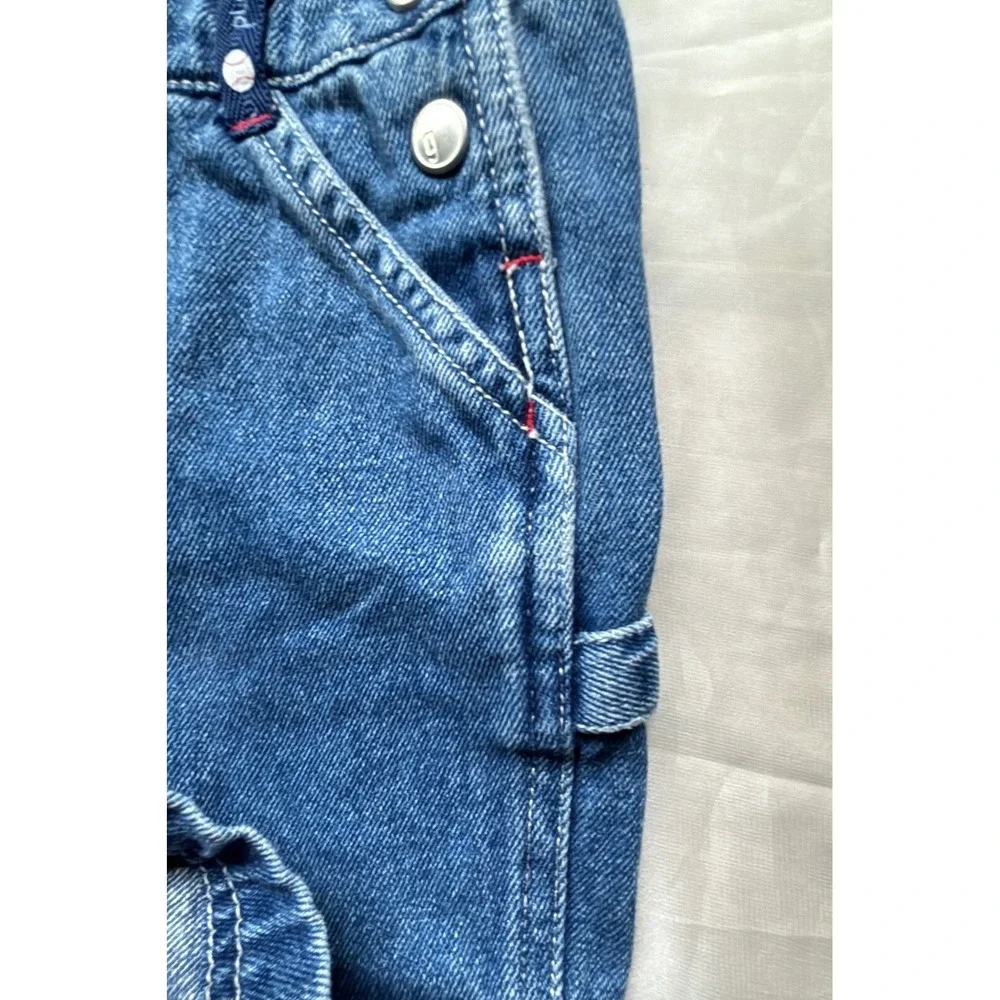 Gymboree‎ Denim Bibbed Shorts Baseball 3-6 M